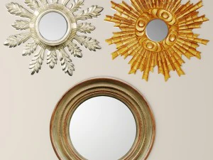 हिकॉरी मैनर हाउस मिरर सेट 3D मॉडल