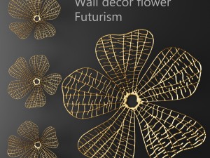 wall decor flower futurism panel 3D Model