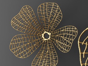 wall decor flower futurism panel Modello 3D