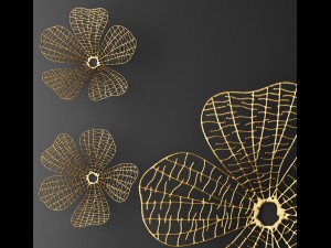 wall decor flower futurism panel Modello 3D
