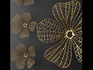 wall decor flower futurism panel Modello 3D