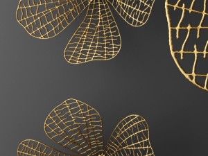 wall decor flower futurism panel Modello 3D