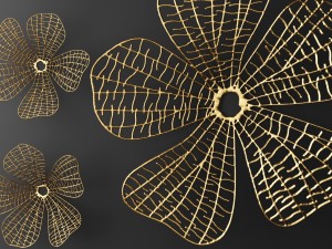 wall decor flower futurism panel Modello 3D