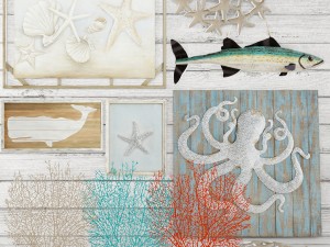 set sea coral picture panel board 3D Model