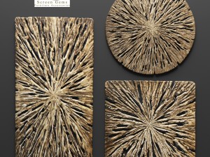 rotten wood wall art - set 3D Model