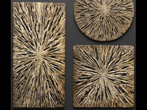 rotten wood wall art - set 3D Model