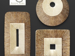 concave ribbed plaque wall art - set 3D Model