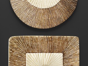concave ribbed plaque wall art - set 3D 모델