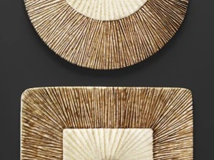 concave ribbed plaque wall art - set 3D Model