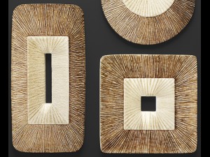 concave ribbed plaque wall art - set 3D 모델