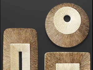 concave ribbed plaque wall art - set 3D Model