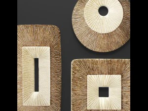 concave ribbed plaque wall art - set 3D Model