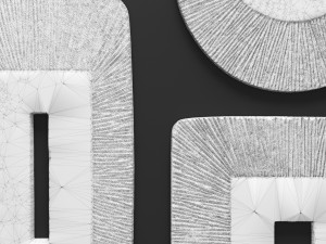 concave ribbed plaque wall art - set 3D 모델