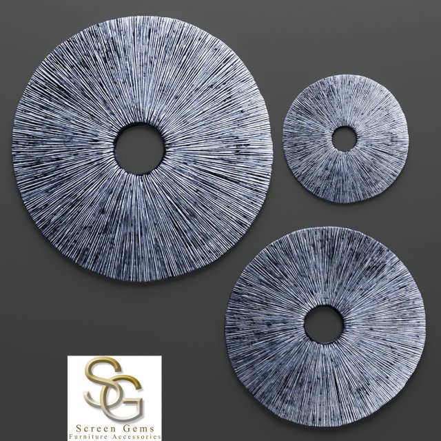 sandstone ribbed wall art - set 3D 모델 .c4d .max .obj .3ds .fbx .stl .blend 