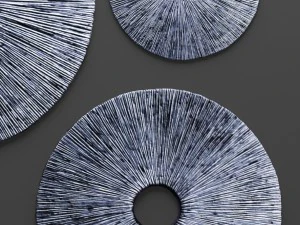 sandstone ribbed wall art - set 3D Model