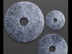 sandstone ribbed wall art - set 3D Model