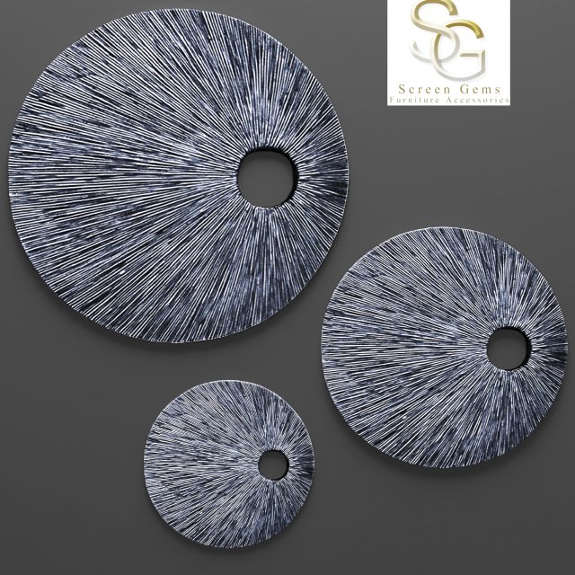 sandstone top hole ribbed wall art - set 3D Модель .c4d .max .obj .3ds .fbx .stl .blend 