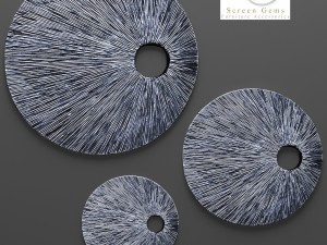 sandstone top hole ribbed wall art - set 3D Model