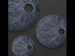 sandstone top hole ribbed wall art - set 3D Model