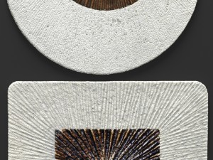 square encaved round ribbed wall art - set 3D मॉडल