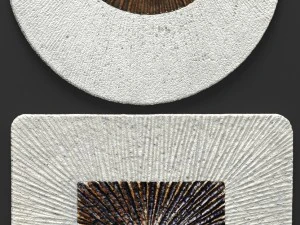 square encaved round ribbed wall art - set 3D Model