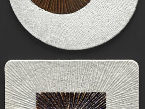 square encaved round ribbed wall art - set 3D मॉडल