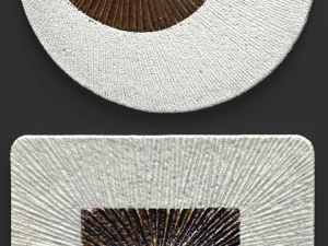 square encaved round ribbed wall art - set 3D Model