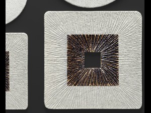 square encaved round ribbed wall art - set 3D मॉडल