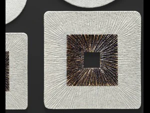 square encaved round ribbed wall art - set 3D Model