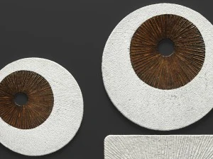square encaved round ribbed wall art - set 3D Model