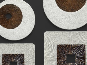 square encaved round ribbed wall art - set 3D मॉडल