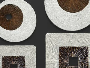 square encaved round ribbed wall art - set 3D Model
