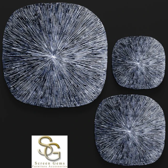 zandstenen vierkante muurkunst - set 3D Model .c4d .max .obj .3ds .fbx .stl .blend 