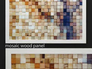 painel de madeira em mosaico Modelo 3D