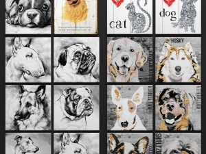paintings collection dogs 3d 3D Model