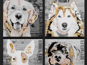 paintings collection dogs 3d 3D Model