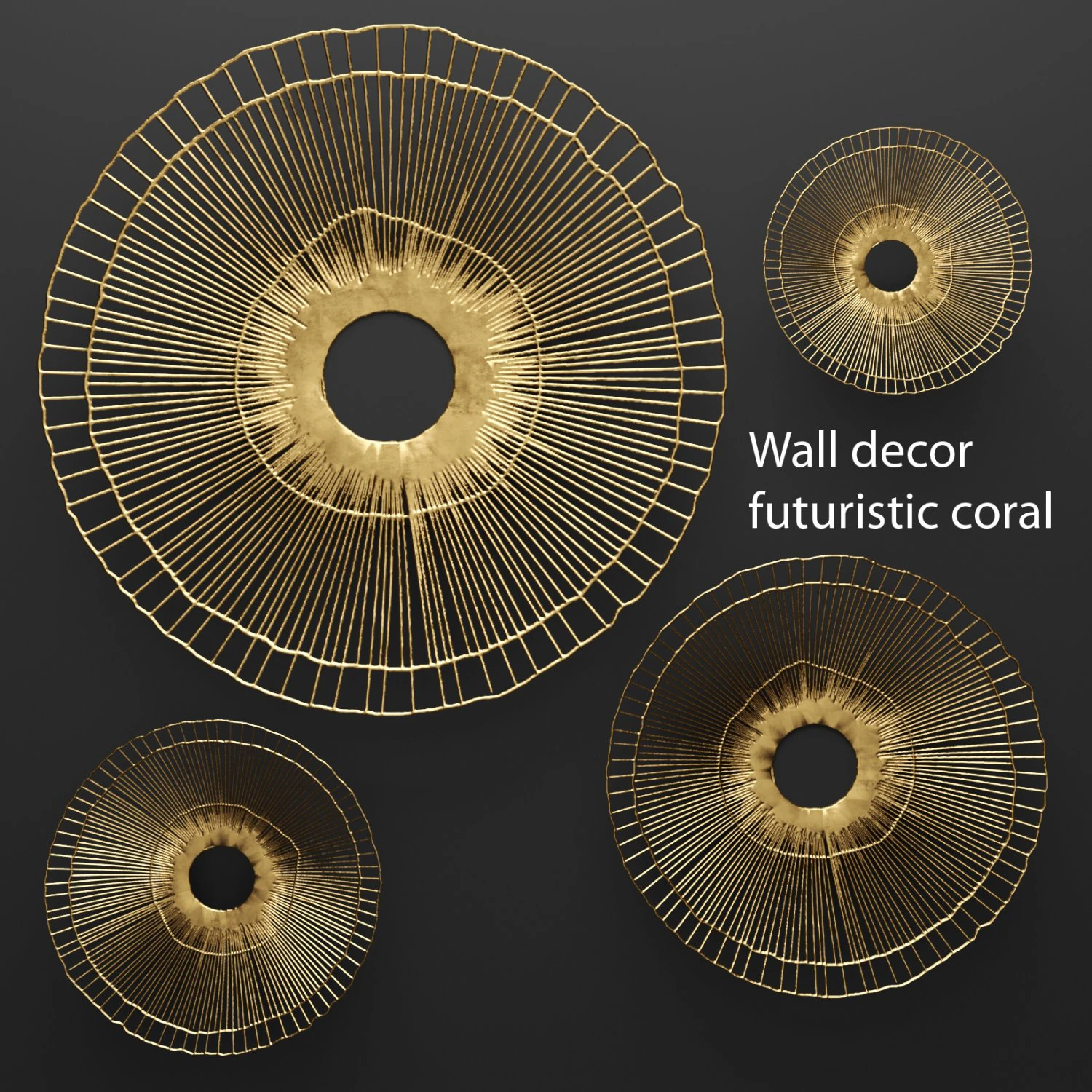 wall decor futuristic coral panel 3d 3D Model .c4d .max .obj .3ds .fbx .stl .blend 