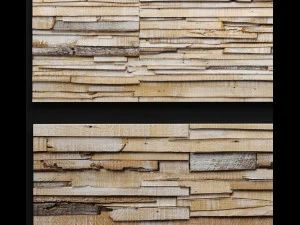 art wall of wooden planks 3D Model