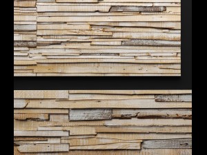 art wall of wooden planks 3Dモデル