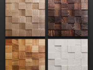 mosaic wood panel 3d set 3D Model