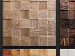 mosaic wood panel 3d set 3D Модель