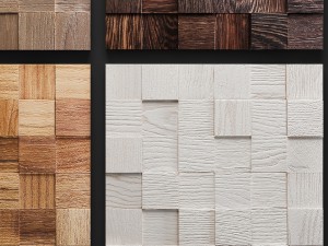 mosaic wood panel 3d set 3D Модель