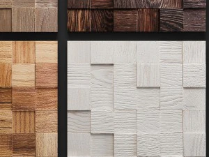 mosaic wood panel 3d set 3D Model