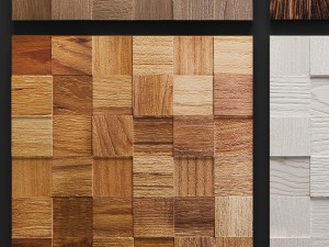 mosaic wood panel 3d set 3D Модель