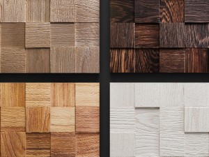 mosaic wood panel 3d set 3D Модель