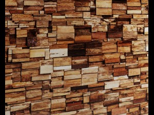 art wall of wooden planks 3d 3D Model