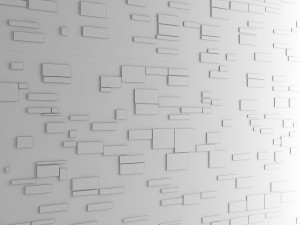 art wall of wooden planks 3d 3D Model