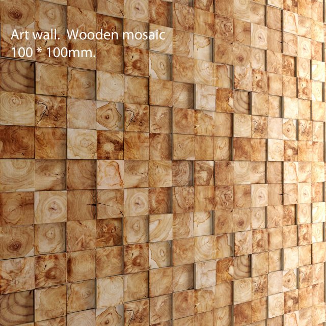 mosaic wood panel 3d set 3D Модель .c4d .max .obj .3ds .fbx .stl .blend 
