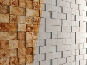 mosaic wood panel 3d set 3D Model