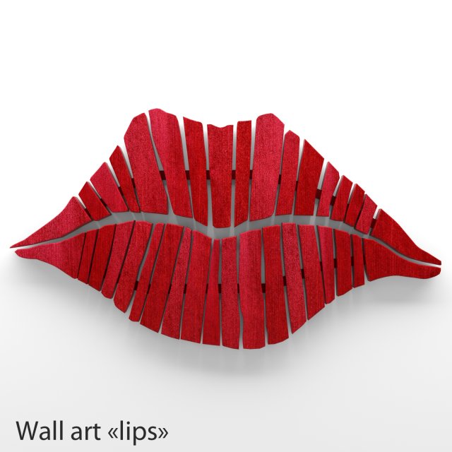 wall art lips Modelo 3D .c4d .max .obj .3ds .fbx .stl .blend 